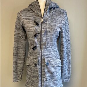 Lole Gray Utility Jacket with Textured Knit and Notched Collar
